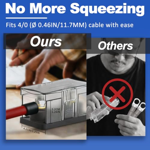 300A ANL Fuse Holder 0-4 Gauge AWG Fuse with M8 Stud Fuse Block with LED Indicator for Car Audio, Boat, RV, Truck, Marine - style: 300A-M8