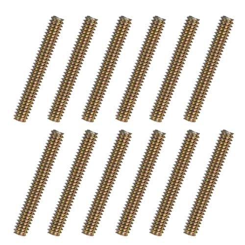 uxcell 12pcs Fully Threaded Rods 1/4x1-3/4 All Thread Studs Long Threaded Screw Carbon Steel for Furniture Garden Railing Mounting Assembly Fastening Frame Connection Colorful Zinc - size: 1/4x1-3/4"