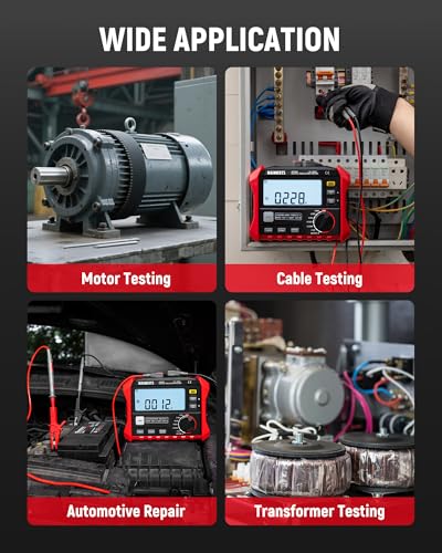 KAIWEETS Megohmmeter Insulation Tester 0.1MΩ-200GΩ 2500V DAR/PI Ohm Meter