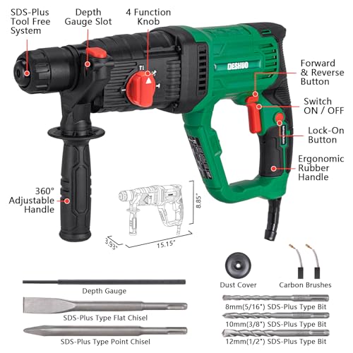 1" SDS-Plus Lightweight Rotary Hammer Drill for Concrete/Masonry
