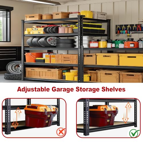 48" W Garage Shelving Heavy Duty, 5-Tier Adjustable Metal Storage Shelves - size: 72"H × 48"W × 24"D