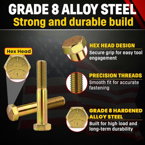 Chenango Supply 5/8-11 x 4 Grade 8 Hex Head Cap Screws - size: 5/8-11 x 4" Hex Bolt