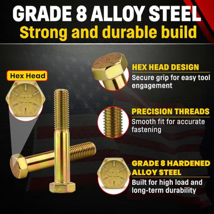 Chenango Supply 5/8-11 x 4 Grade 8 Hex Head Cap Screws - size: 5/8-11 x 4" Hex Bolt