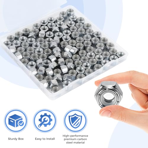 1/4"-20 Lock Nuts, 100-Pack, Premium Carbon Steel