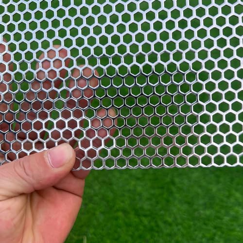 30"x15" Perforated Metal Sheets 19 Gauge Expanded Metal Mesh Opening Hexagonal Hole 1/4" (About 6mm) Perforated Stainless Steel 304 Mesh Screen Panel Decorative Panel Decorati Plate - size: 30"x15", style: Hexagonal Hole 6mm