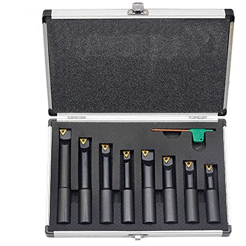 OSCARBIDE 3/4" Round Shank 8-Piece Boring Bar Set w/TCMT Inserts