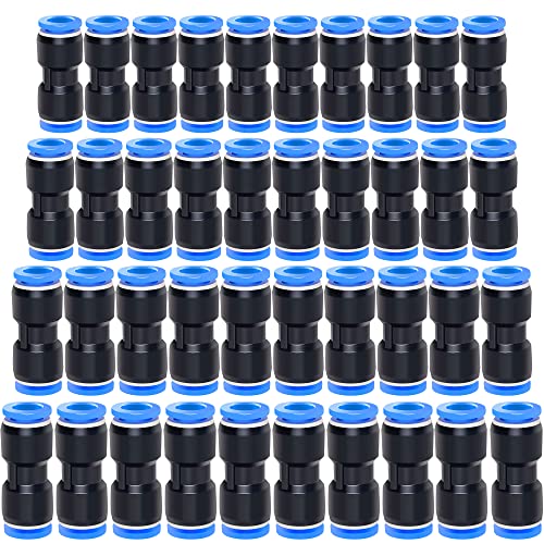 Beduan Push to Connect Fitting, 6/8/10/12 mm Tube OD Pneumatic Quick Adapter Tubing Air Hose Line Pipe Fitting 40Pcs For 1/4 5/16 3/8 1/2 Tube OD - size: 6/8/10/12mm (40Pcs)