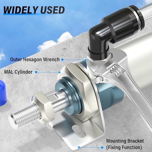 TAILONZ PNEUMATIC Male Elbow 1/4 Inch Tube OD x UNF 10-32 Thread 90 Push to Connect Fittings PL-1/4-U10 (Pack of 10) - size: 1/4" OD UNF 10-32