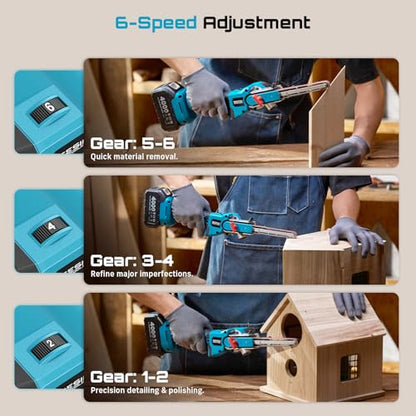 SEESII 1/2"x18" Mini Cordless Belt Sander 6-Speed 2300FT/Min 4.0Ah Battery - size: Pro Kit (Pivoting Arm)