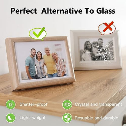 10-Pack of 8×10"×0.02" PET/Plexiglass Sheets, Transparent Flexible Plastic Sheet Panels, for Painting, Crafts, Signs, Picture Frames, Arts, DIY Display Project - size: 8" x 10" x 0.02"