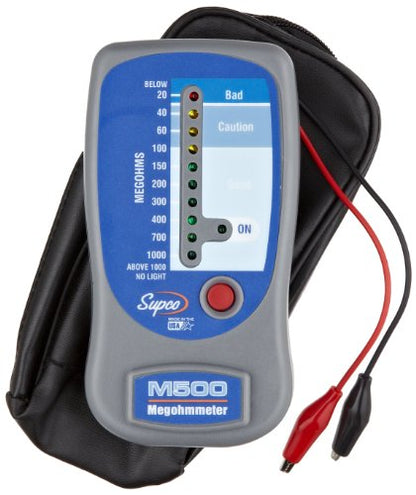 Supco M500 Insulation Tester/Electronic Megohmmeter with Soft Carrying Case, 0 to 1000 megohms Black and Supco FPRO100 Furnace Pro Switch Clip