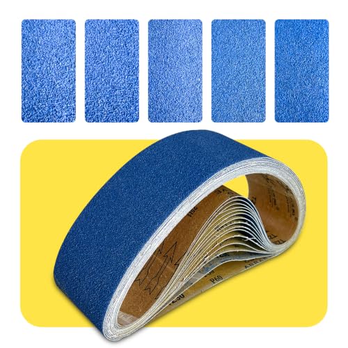 4 x 36 Inch Sanding Belts, 15 Pcs Mixed Grit 60/80/120/180/240, Aluminum Oxide Abrasive Sandpaper Belts for Belt Sanders, Woodworking Polishing & Grinding - size: 4X36
