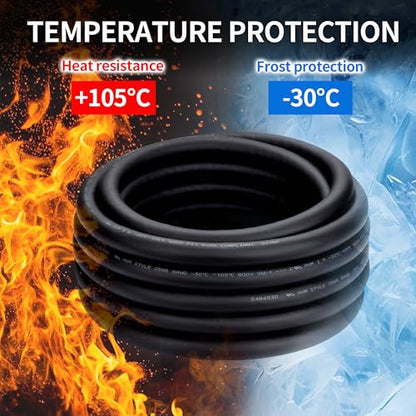 6 Awg 2 Wire Cable 100FT 600V 6 Gauge 2 Conductor Electrical Wire for Motor Leads, Portable Lights, Battery Chargers, Machinery, Large Speakers (6AWG-2C, 100FT) - size: 100FT, style: 6AWG-2C