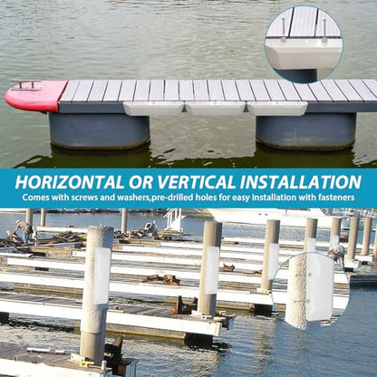 24 Inch Dock Bumper 2 Pack,Boat Dock Bumpers,Dock Bumper Guards,Dock Post Bumpers,Marine Dock Bumpers,Heavy Duty Dock Piling Bumpers for Protecting Boat and Dock,Screws and Washers Included(White) - color: White-2Pack, size: 24inch