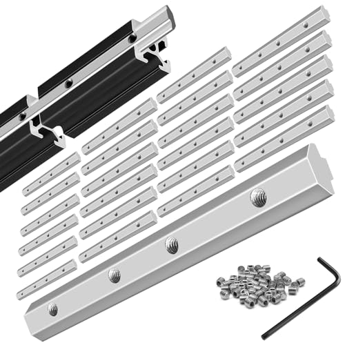 24pcs 2020 Straight Connector Joint Plate Corner Bracket Silver - color: Silver, size: 20-Connector Bar