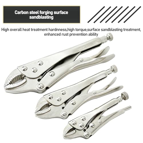 5-inch Locking Pliers, Curved Jaw with Wire Cutter - size: 5-Inch