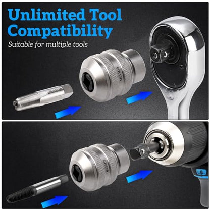 Adjustable Tap Socket Set for Ratchet Wrench 1/4" 3/8" 1/2" Drive