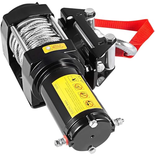 CXRCY 12V 4000 lb Electric Winch, 3/16"x32.8' Steel Rope, Wireless Remote - style: 4000LB for ATV/UTV