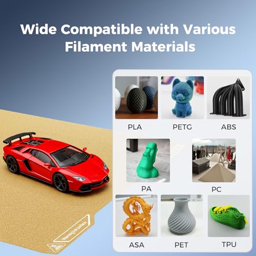 Creality K2 Build Plate Original 293x270mm Dual Side Textured Golden PEI Coating Spring Steel Magnetic Bed Plate 3D Printer Build Plate for Creality K2 - style: K2 PEI Plate