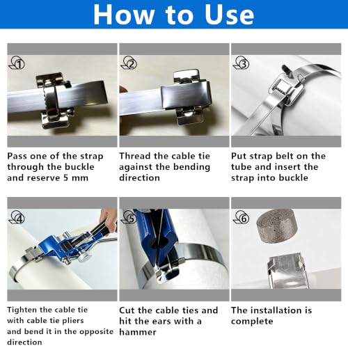 Metal Banding Strapping Kit Includes 200 ft Length 304 Stainless Steel Strapping 100 Metal Buckle a Strapping Tensioner Tool and a Pair of Gloves Metal Strapping Tool for Pallets Logistics Warehouse