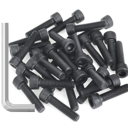 35 Pieces M6 x 25mm Socket Head Cap Screws, Thread Pitch 1.0mm, Sutemribor M6 Black Screws, 12.9 Grade Alloy Steel, Black Oxide Finish, Fully Threaded - size: M6 x 25mm, style: Socket Head