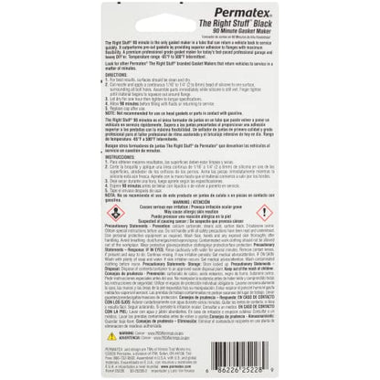 Permatex 25228 The Right Stuff 90 Minute Black Gasket Maker, 3 oz, 1 Count (Pack of 1) - size: 3 Fl. Oz., style: The Right Stuff 90 Min