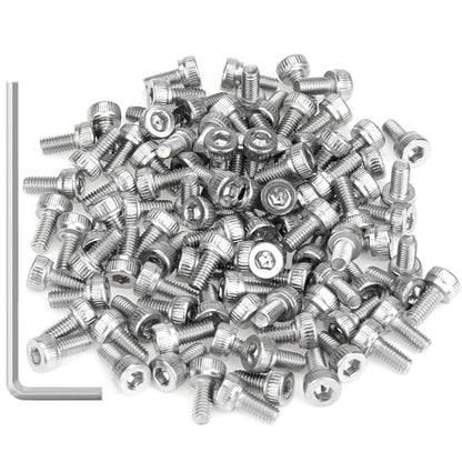 105 Pieces M3 x 6mm Socket Head Cap Screws, Thread Pitch 0.5mm, Sutemribor M3 Screws, 304 Stainless Steel, Fully Threaded, Silver - size: M3 x 6mm, style: Socket Head