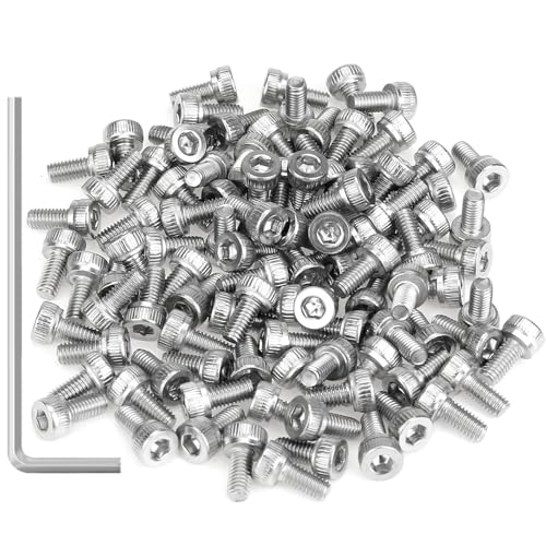 105 Pieces M3 x 6mm Socket Head Cap Screws, Thread Pitch 0.5mm, Sutemribor M3 Screws, 304 Stainless Steel, Fully Threaded, Silver - size: M3 x 6mm, style: Socket Head