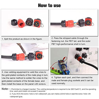 5 Pin Waterproof M20 Aviation Connector 10A 500V - style: 5PIN