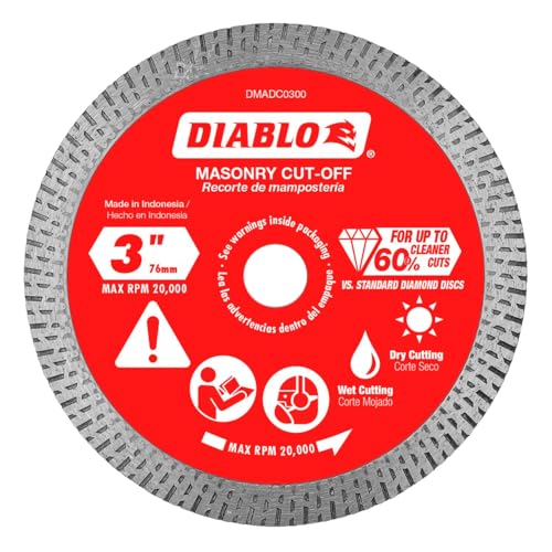 Diablo Diamond Continuous Rim Masonry Cuf-Off Disc - 3" Diameter - size: 3"