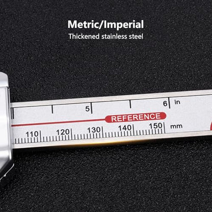 Digital Inside Groove Caliper Electronic Caliper with Upper Jaw and Lower Jaw Groove, 9-300mm/12 Inch, 0.01mm/0.0005", Metric/Imperial, IP54, Stainless Steel (12 Inch) - size: 12 Inch