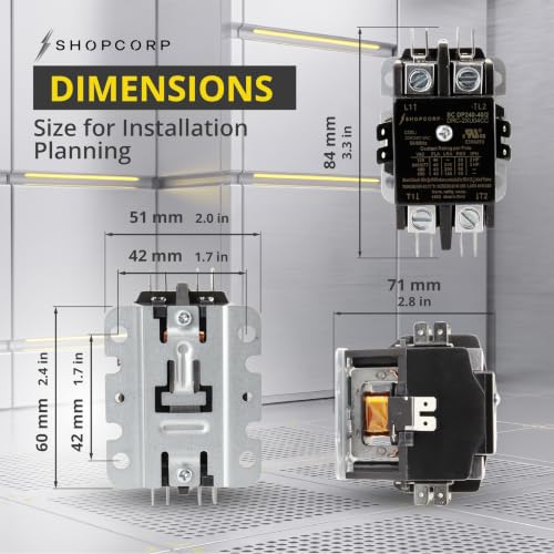 2 Pole 40 Amp AC Contactor, 208/240V Coil, UL Recognized, HVAC - style: 2 Pole 240V