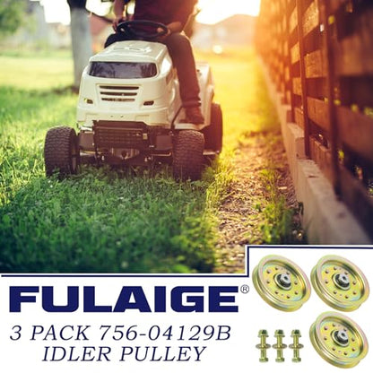 3 Pack 756-04129B Idler Pulley 4.25 for Cub Cadet 50" RZT 50 Deck - color: M3 3x756-04129B Yellow