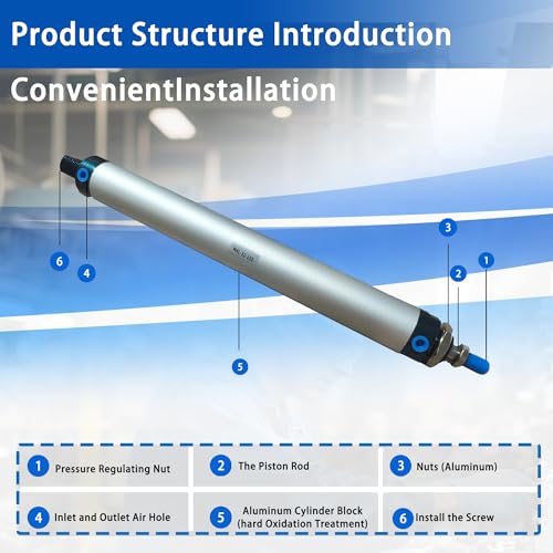 CG WEITENG Pneumatic Mini Pneumatic Cylinder MAL Single Rod Aluminum Double Acting Pneumatic Cylinder 32mm Bore 250mm Stroke(MAL32x250) - color: MAL-32 mm, size: 250 mm