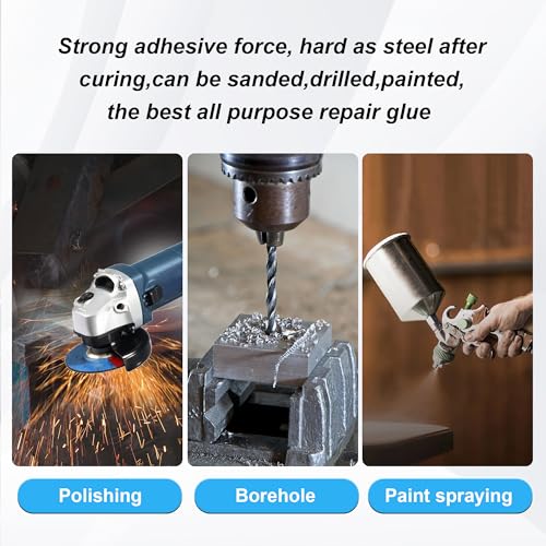 Metal Glue, 1.76oz Heavy Duty Epoxy Weld, High Strength Waterproof Cold Weld Liquid Adhesive, Bonds Metals, Stainless Steel, Aluminum, Iron, Plastic, Ceramic & Fiberglass for Repair - size: 1pcs