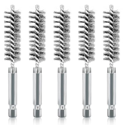 5Pcs 9/16" Stainless Steel Wire Bore Brush for Power Drill Cleaning - size: 14mm | 9/16"
