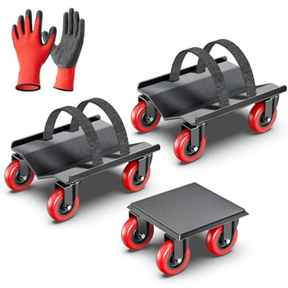 Snowmobile Dolly Heavy Duty with 3 Inch Caster Wheels V-Slide Steel Dollies