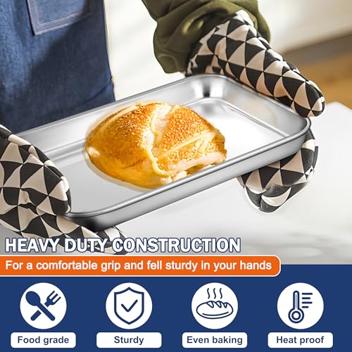 P&P CHEF Baking Sheet Pan, Stainless Steel Cookie Sheet, 9 Inch & 2 Pcs - size: 9 Inch