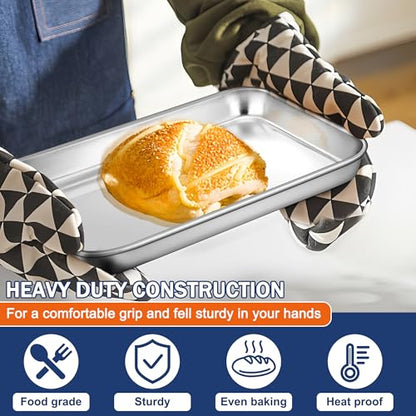 P&P CHEF Baking Sheet Pan, Stainless Steel Cookie Sheet, 9 Inch & 2 Pcs - size: 9 Inch