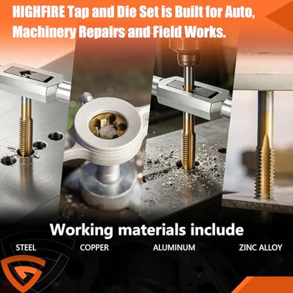 86-Piece Tap and Die Set, Titanium-Coated SAE and Metric Threading Tool Kit