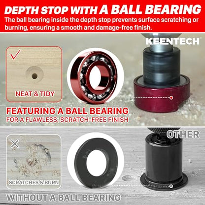 KEENTECH 3/8" x 1/8" Carbide Tipped Countersink Drill Bit with Depth Stop - size: 3/8" * 1/8"
