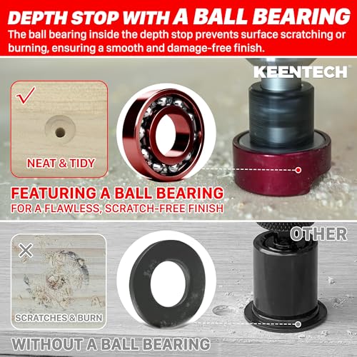 KEENTECH 3/8" x 1/8" Carbide Tipped Countersink Drill Bit with Depth Stop - size: 3/8" * 1/8"