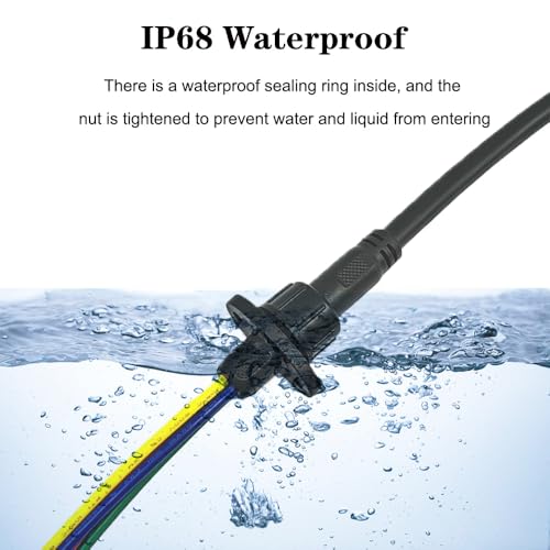 16AWG M16 4Pin Waterproof Connector,4 Wire Male Female Plug - size: 16AWG 4Pin Waterproof Connector