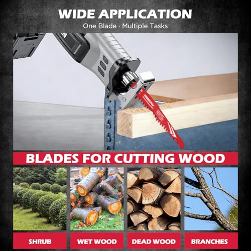 6 Inch Wood Pruning Reciprocating Saw Blades, 5TPI Saw Blades Set with Organizer Case for Trees Wood Cutting, 5 Pack - color: 5-Pc 6" Wood (Pruning)