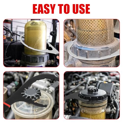 4 Pcs Fuel Filter Wrench Set 4.6 Inch, 5 Inch, 6 Inch, 8 Inch