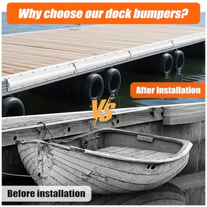 Dock Edging 10 Feet/20 FeetBoat Dock Bumpers for Dockside and Edge,5 Park and 10 Park Dock Greater Protector Rub Rail for Boats,Each Park 23.5 inch Long. - color: white, style: 10 pcs Totall 20ft