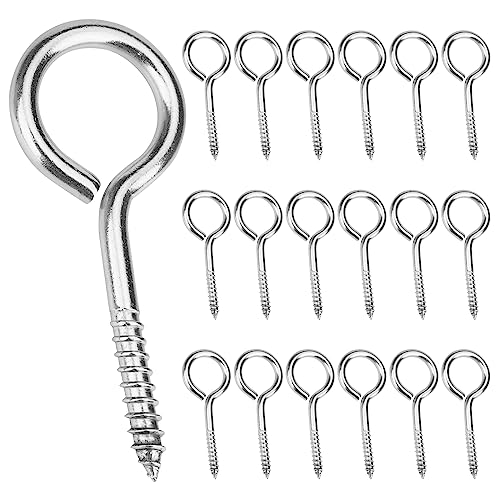Aovchei 18pcs 304 Stainless Steel 2.5 Inches Eye Screws, Screw Hooks - color: 304, size: 2.5 Inch 18pcs