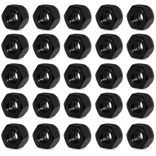 25 Pack 1/4"-20 Lock Nuts,Black Oxide 304 (A2-70) Stainless Steel Nylon Insert Locknuts Standard Inch Thread Nylock Nuts for Hardware, Machinery, Automotive, Furniture Repair - color: Black