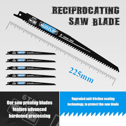 5Pack 9inch 6TPI Woodcutting Reciprocating Saw Blades Set - size: 6TPI/9 inch