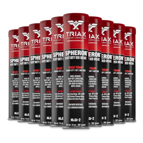 TRIAX Spheron High Temp Wheel Bearing Grease, Tacky Lithium Complex, Heavy Duty Waterproof (14 Oz Tube - 10 Pack) - size: 14 Ounce Tube (10 Pack)